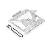AISENS - ASUC-7P045-GR - Soporte DE SOBREMESA Ajustable para PORTATIL/Tablet con USB-C Docking 7 EN 1, Gris