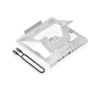 AISENS - ASUC-7P045-GR - Soporte DE SOBREMESA Ajustable para PORTATIL/Tablet con USB-C Docking 7 EN 1, Gris