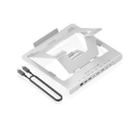 AISENS - ASUC-7P046-GR - Soporte DE SOBREMESA Ajustable para PORTATIL/Tablet con USB-C Docking 7 EN 1, Gris