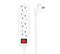 AISENS Base Multiple 4 Tomas con Interruptor con Cable 3×1.5mm2. Blanco. 1.4 m