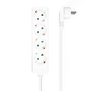 Aisens Regleta Multiple de 4 Tomas sin Interruptor con Cable 3×1.5mm2-1.4m - Color Blanco