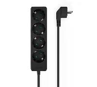 Aisens Regleta Multiple de 4 Tomas sin Interruptor con Cable 3×1.5mm2-1.4m - Color Negro