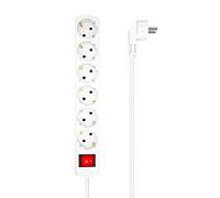 Aisens - Base Multiple 6 Tomas Con Interruptor Con Cable 3X1.5Mm2. Bla