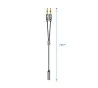Adaptador Jack 3.5mm Mic/Auriculares (25cm) - AISENS