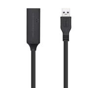 Aisens Cable Alargador USB 3.0 Tipo A Macho/Hembra con Amplificador 10m Negro