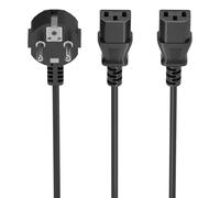 Aisens Cable de alimentación A132-0865 CEE7/M a 2x C13/H Negro 3.0M