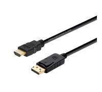 AISENS - A125-0364 Cable conversor displayport a HDMI, DP Macho a HDMI Macho, Negro, 2.0m
