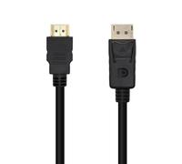 AISENS - A125-0364 Cable conversor displayport a HDMI, DP Macho a HDMI Macho, Negro, 2.0m