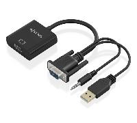 AISENS - A115-0872 - Cable Conversor SVGA+Audio A HDMI, SVGA/M+Jack 3.5/M+USB-A/M-HDMI A/H, Negro, 20Cm