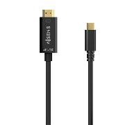 Aisens Cable convertidor USB-C a HDMI A109-0624 4K@30Hz USB-C macho a HDMI macho 1,8 m Negro