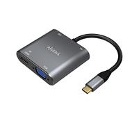 AISENS CABLE CONVERSOR USB-C A VGA-HDMI 4K-USB3.0-USB-C PD GRIS 15CM