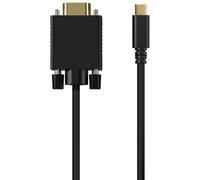 AISENS Cable Conversor USB-C a VGA, USB-C/M-HDB15/M, Negro, 1.8M