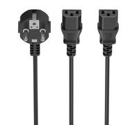 Aisens Cable de alimentación A132-0865 CEE7/M a 2x C13/H Negro 3.0M