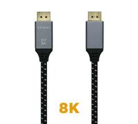 AISENS A149-0434 Cable DISPLAYPORT V1.4 8K@60Hz, DP/M-DP/M, gris/negro, 0.5m