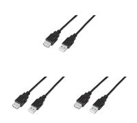 AISENS Cable Extensión USB 2.0. tipo A Macho a tipo A Hembra. 1.0 metros (Paquete de 3)