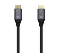 AISENS Cable HDMI V2.1 Ultra Alta Velocidad / HEC 8k@60Hz 48Gbps. A/M-A/M. 0.5 m Gris/Negro