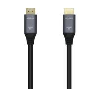 AISENS Cable HDMI V2.1 Ultra Alta Velocidad / HEC 8k@60Hz 48Gbps, A/M-A/M, Gris/Negro, 0.5m