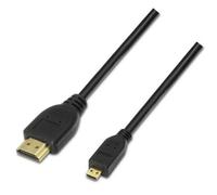 AISENS A119-0117 - Cable Micro HDMI Alta Velocidad HEC (1.8 m, compatibilidad 3D y Ethernet, Apto para Full HD/Ultra HD/HD ready/3D/1080p/2160p) Color Negro