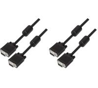 AISENS Cable Svga Con Ferrita Hdb15/M-Hdb15/M Negro 1.8M (Paquete de 2)