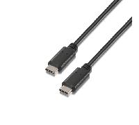 Aisens Cable USB A107-0055 USB-C macho a USB-C macho USB 2.0 3A 480Mbps 0,5 m Negro