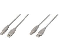 AISENS Cable Usb 2.0 Impresora Tipo A/M-B/M Beige 1M (Paquete de 2)