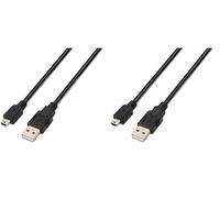 AISENS Cable Usb 2.0 Tipo A/M-Mini B/M Negro 0,5M (Paquete de 2)