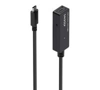AISENS Cable USB 3.2 Gen1x1 prolongador con Amplificador, USB-C/M-USB-C/H, Negro