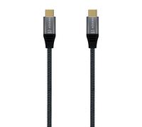AISENS Cable USB 3.2 Gen2x2 Aluminio 20Gbps 8K@30Hz 5A 100W E-Mark, Tipo USB-C/M-USB-C/M, Gris, 0.6 m