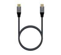 AISENS - A107-0671 - Cable USB 3.2 Gen2x2 20Gbps 5A 100W E-mark, tipo USB-C/M-USB-C/M, gris, 1.0m