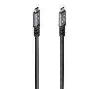 AISENS - CABLE USB4 GEN3x2 ALUMINIO 40GBPS 8K@60HZ 5A 48V 240W E-MARK, TIPO USB-C/M-USB-C/M, NEGRO, 0.5M