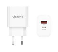 Adaptador de corriente USB-C / USB-A 20W (Blanco) - AISENS