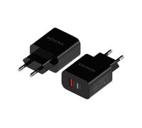 AISENS - Cargador 20W, 1xUSB-C PD3.0, 1xUSB-A QC3.0, Negro