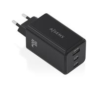 AISENS Cargador GaN 100W, 2x USB-C PD3.0 QC4.0 QC5.0, 1x USB-A QC3.0, Negro
