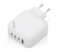 AISENS - Cargador GaN 100W, 3xUSB-C PD3.0 QC4.0, 1xUSB-A QC3.0, Blanco