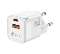 Adaptador de Corriente Gan USB-C / USB-A 20W (Blanco) - AISENS