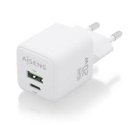 Cargador USB-C PD3.0 QC4.0 GaN de 20 W (blanco) - AISENS