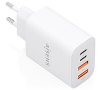 Aisens cargador gan 32w, 2xusb-c pd3.0, 2xusb-a, blanco