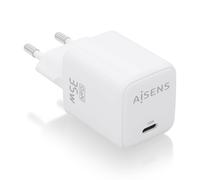 AISENS Cargador GaN 35W, 1xUSB-C PD3.0 QC4.0, Blanco