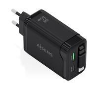 Cargador de pared gan aisens asch-65w3p071-bk/ 1xusb tipo-c/ 1xusb/ 65w/ negro