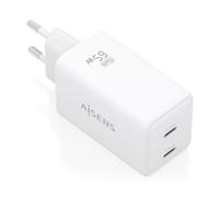 Cargador de pared gan aisens asch-65w2p078-w/ 2xusb tipo-c/ 65w/ blanco