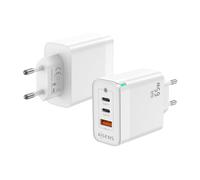 AISENS Cargador Gan 65W. 2xUSB-C PD3.0 QC4.0. 1xUSB-A QC3.0. Blanco