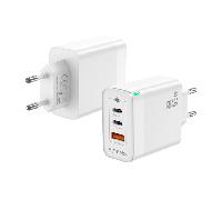 AISENS - ASCH-65W3P007-W - Cargador GAN 65W, 2XUSB-C PD3.0 QC4.0, 1XUSB-A QC3.0, Blanco