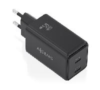 Cargador Aisens ASCH-65W2P079-BK GaN 65W 2xUSB-C PD3.0 QC4.0 Negro