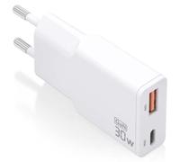 Aisens Cargador GaN ultradelgado ASCH-30W2P046-W 30W USB-C PD3.0 QC4.0 y 1xUSB-A QC3.0 Blanco