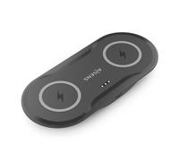 AISENS - Cargador Inalambrico USB-C 15W 2 en 1 Para Movil Auriculares, Negro