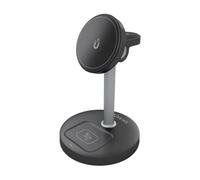 AISENS Cargador inalámbrico USB-C 3 EN 1 DE 15 W para móvil, Apple Watch, Auriculares con Estuche de Carga, Negro