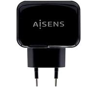 Aisens cargador usb 17w 5v/3.4a, 2xusb con control ai, negro