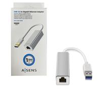 Aisens Conversor adaptador de red RJ45 a USB 3.0 Gigabit 10/100/1000 Mbps 15 cm