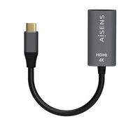Aisens conversor aluminio usb-c a hdmi 4k@60hz, usb-c/m-hdmi/h, gris,