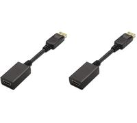 AISENS Conversor DisplayPort a HDM Macho/Hembra 15cm (Paquete de 2)